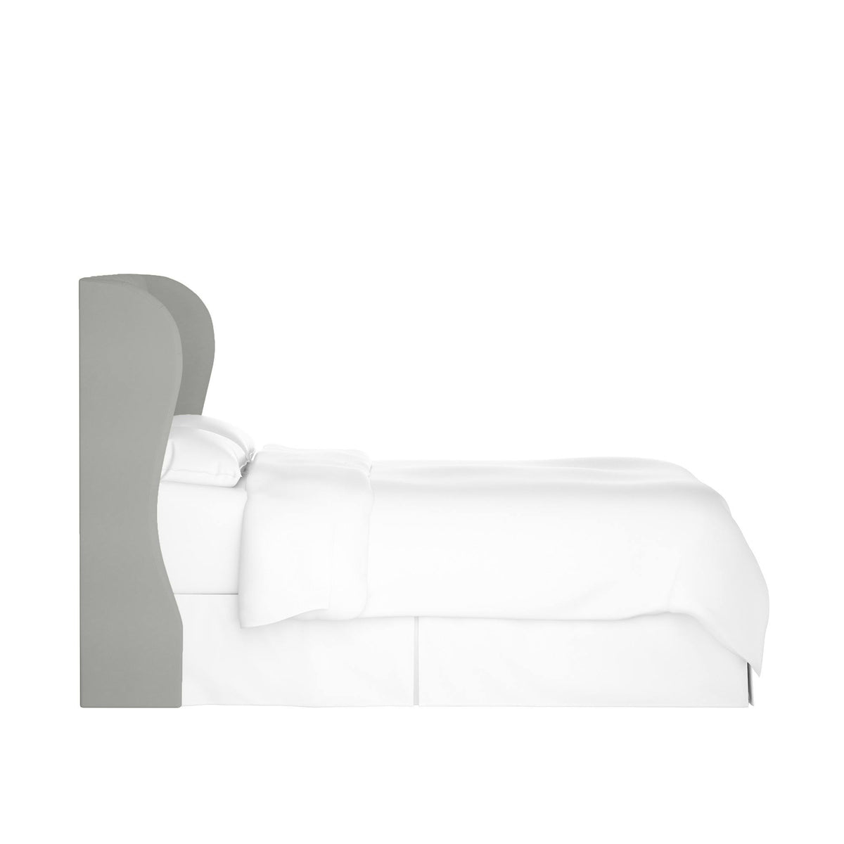 Medium Gray Velvet Wingback Headboard S481456