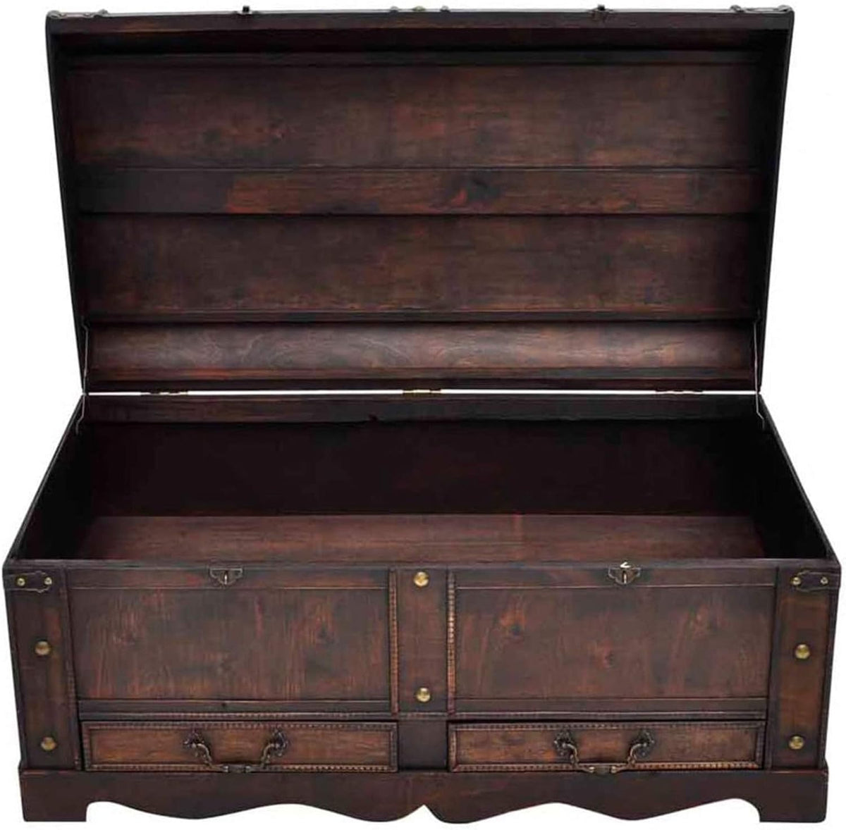 Vintage Style Wooden Storage Box Trunk Cabinet K3036