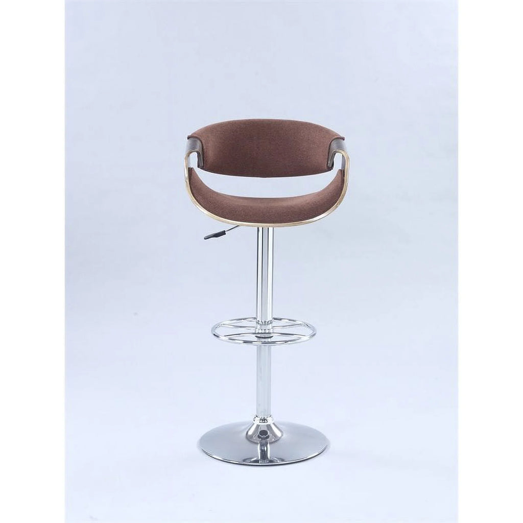 Bent Wood Saddle Seat Pneumatic-Adjustable Stool in Brown Q6188