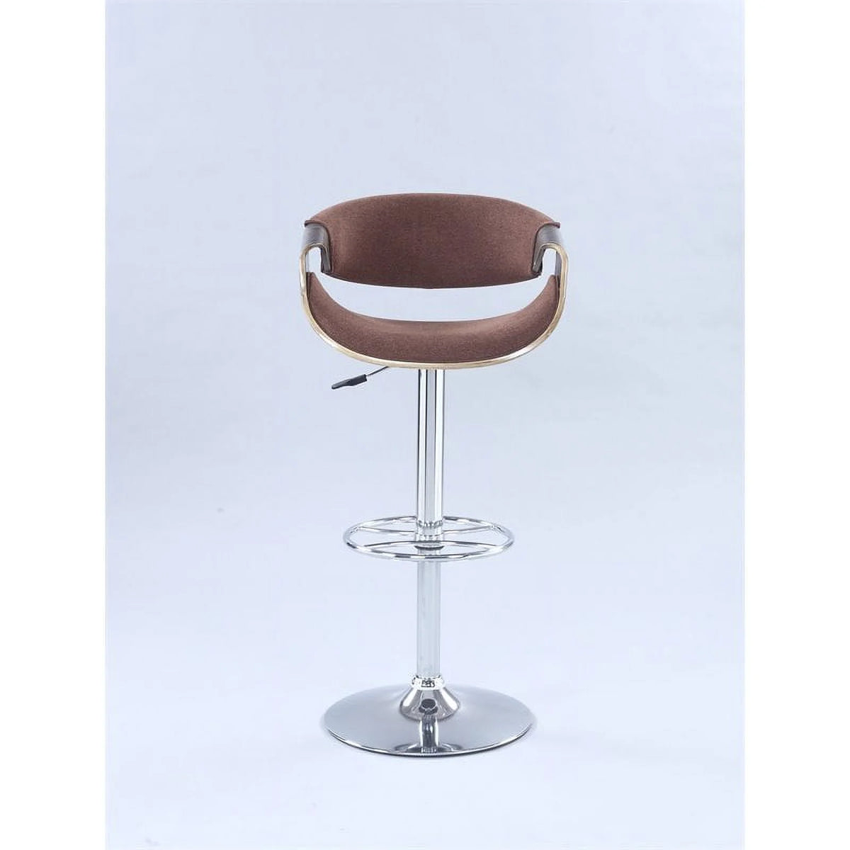 Bent Wood Saddle Seat Pneumatic-Adjustable Stool in Brown Q6188