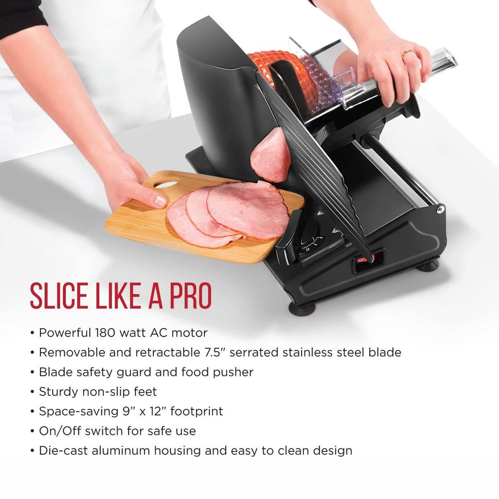 Black Stainless Steel Electric Food Slicer L76704