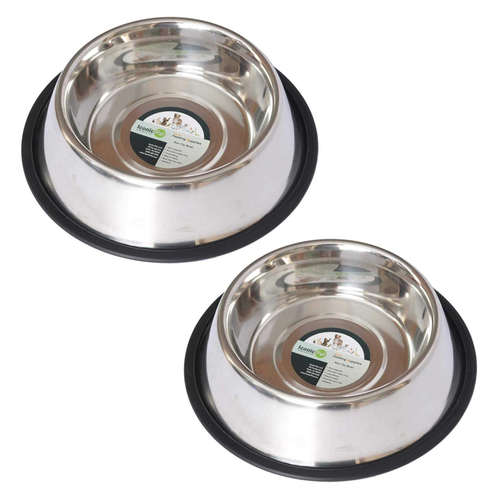 2 Pack Stainless Steel Non-Skid Pet Bowl A97752