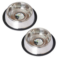 2 Pack Stainless Steel Non-Skid Pet Bowl A97752