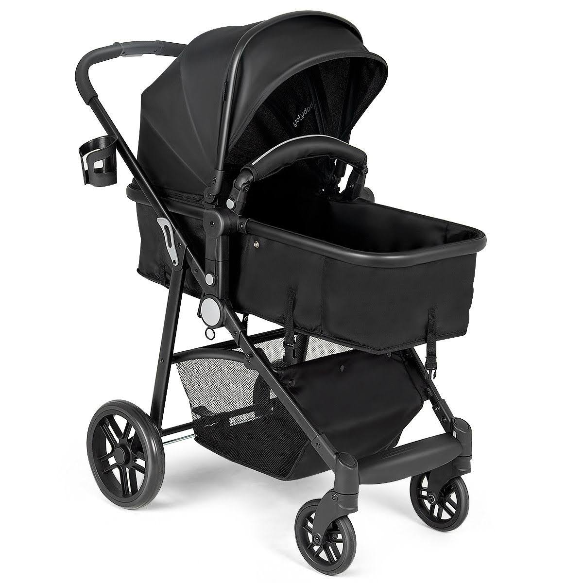 2-in-1 Foldable Newborn Infant Baby Stroller Black M821030