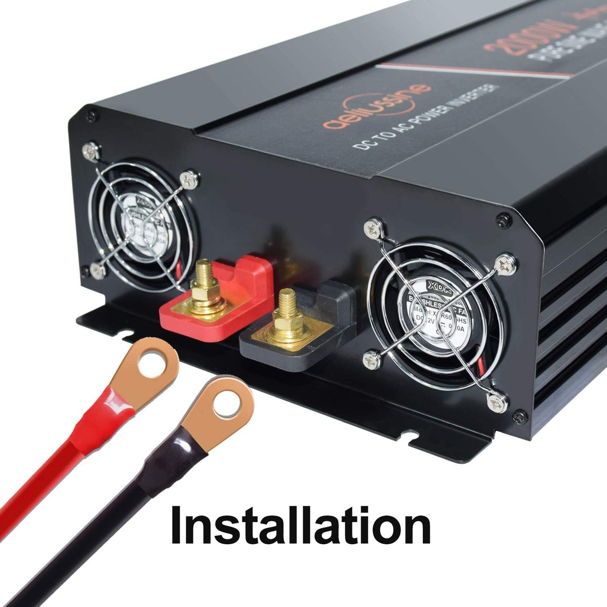 2000 Watt Pure Sine Wave Power Inverter 24V DC to AC 120V with LCD Display D41656