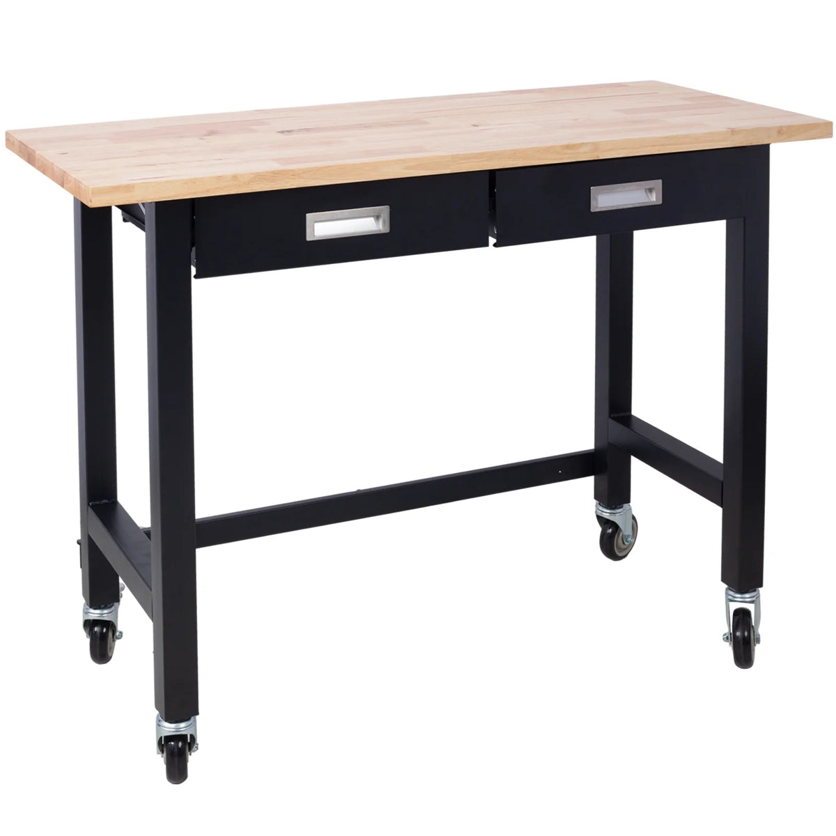 48in Adjustable Bamboo Wood Workbench with Drawer Storage A753279