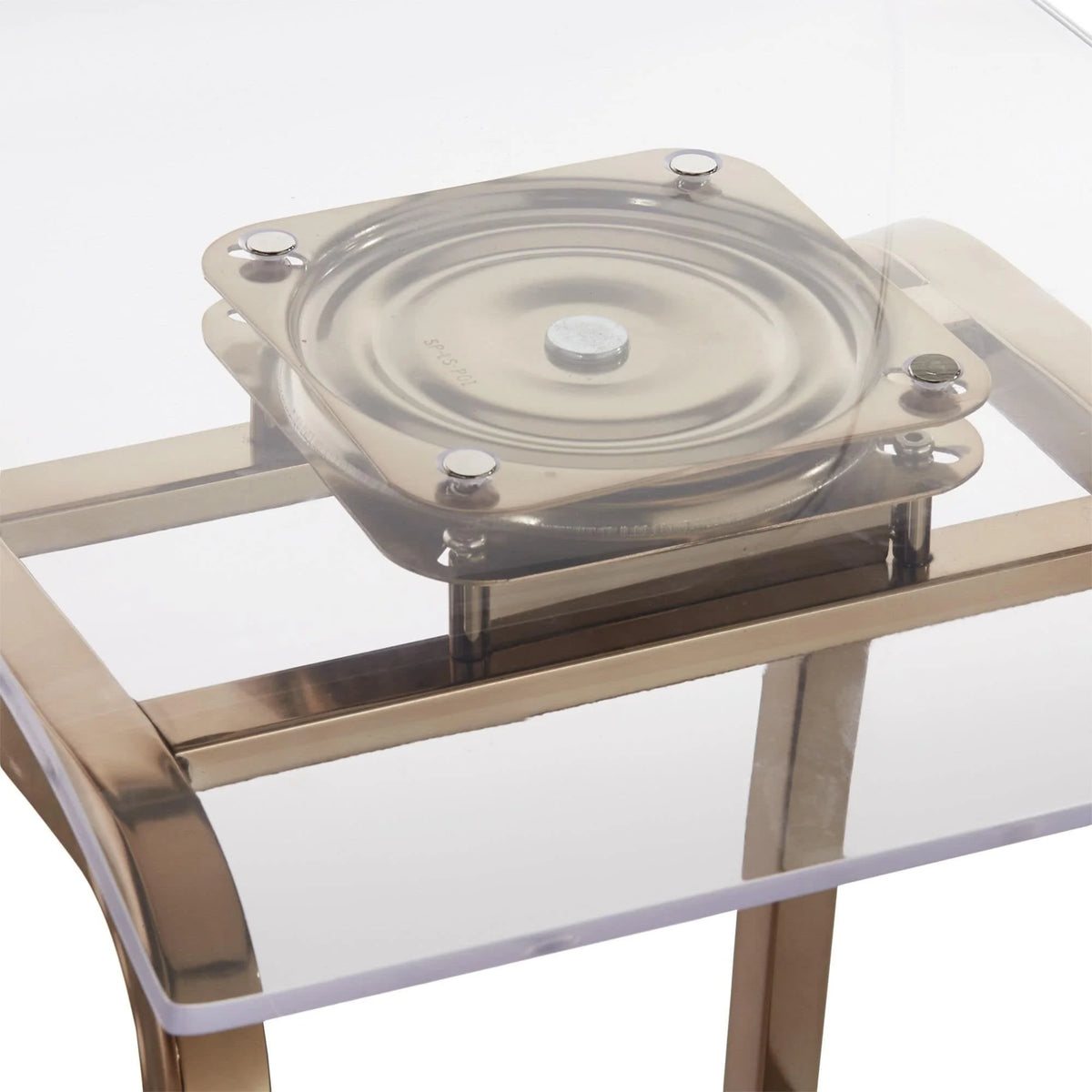 Champagne Gold Acrylic Swivel Bar Stools, Set 2 J1145