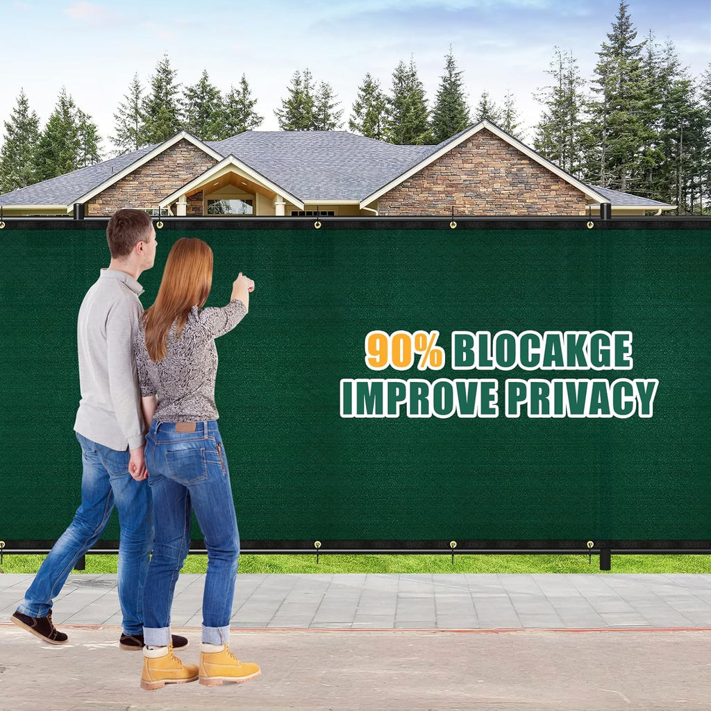 Green 6' x 50' Heavy Duty Privacy Fence Screen with Brass Grommets C8947