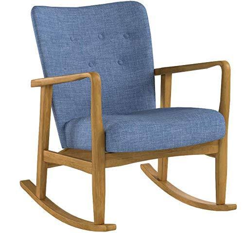 Muted Blue Fabric Rocking Chair D42527