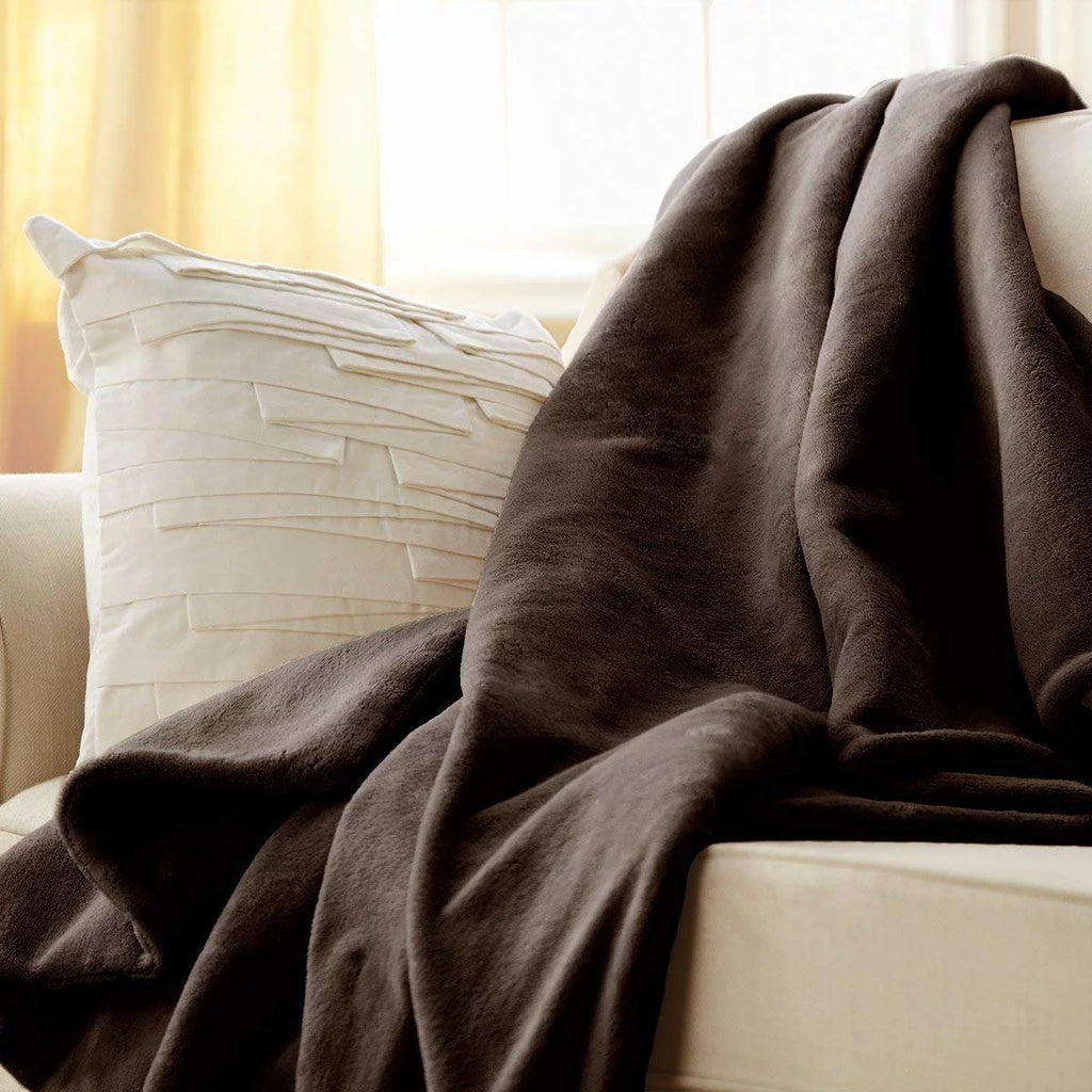 Microplush Heated Throw, Walnut C13164
