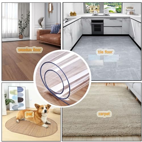 Clear PVC Desk Floor Mat for Carpet 0.06" Thick S9641
