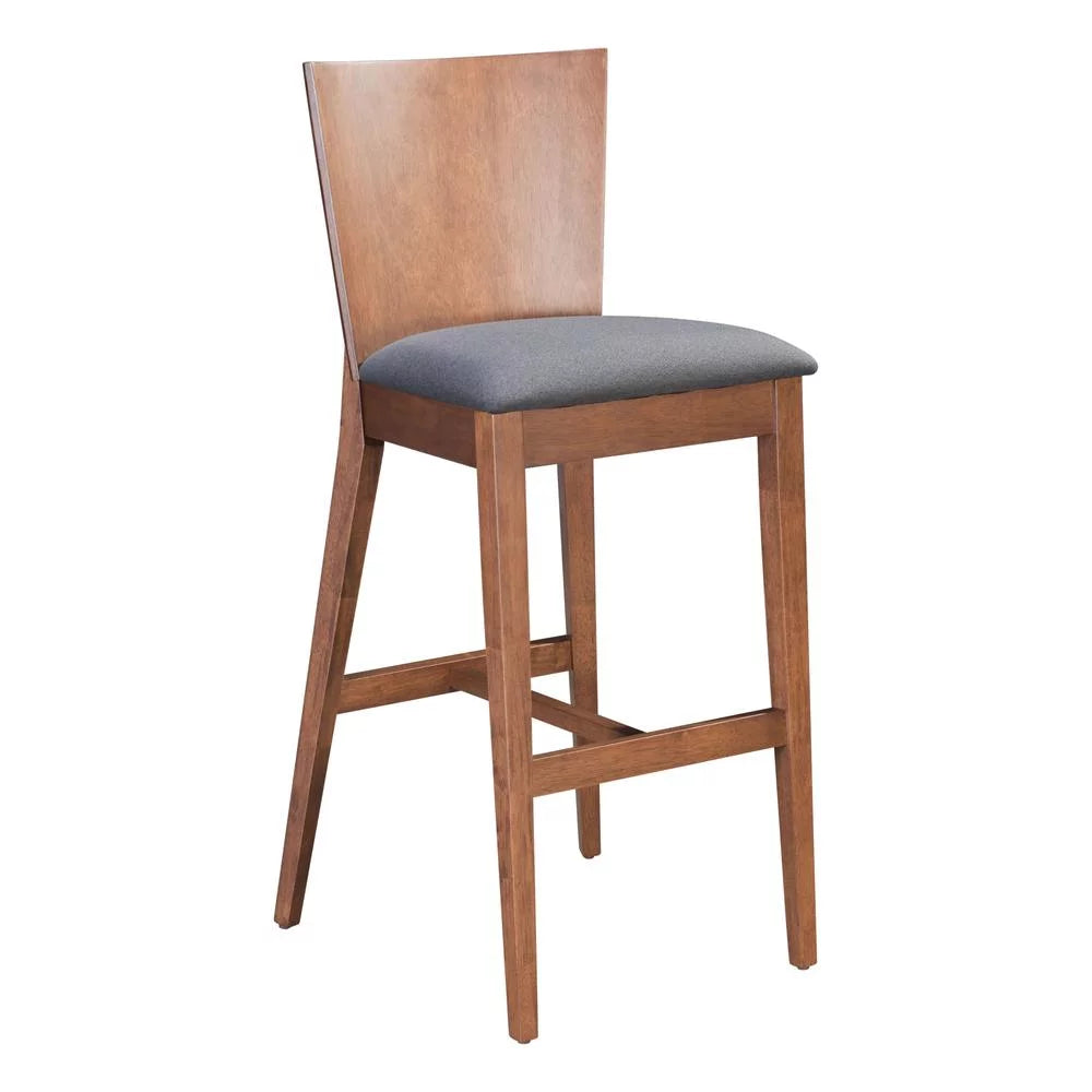 Walnut Dark Gray Bar Chair E9229