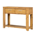 Walnut Brown Finish Acacia Wood Console Table with 2 Drawers W10918