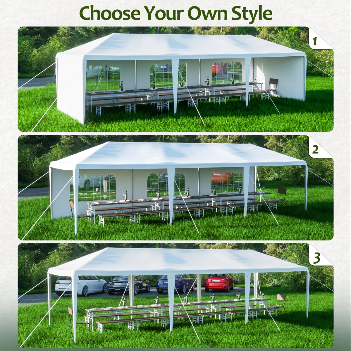 10x30' Outdoor Canopy Tent with 5 Removable Sidewalls I993740