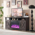 Farmhouse 63" Wood TV Stand with Fireplace P94928