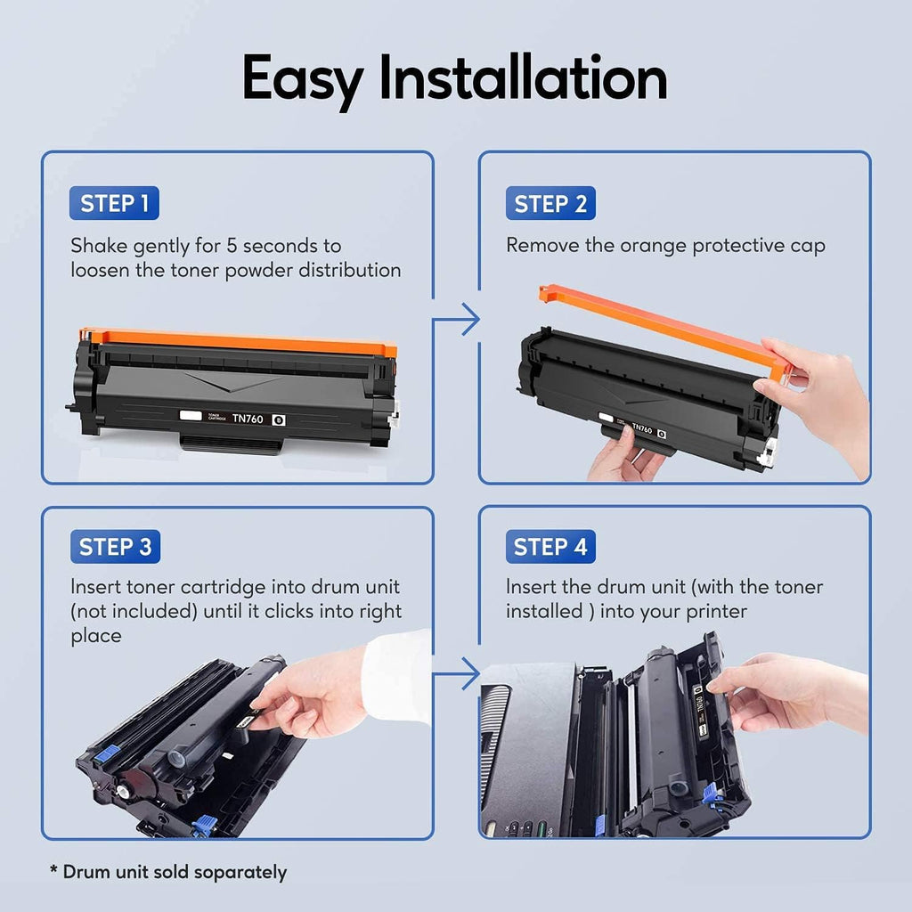 Compatible Toner Cartridge Replacement High Yield Black 4-Pack J390