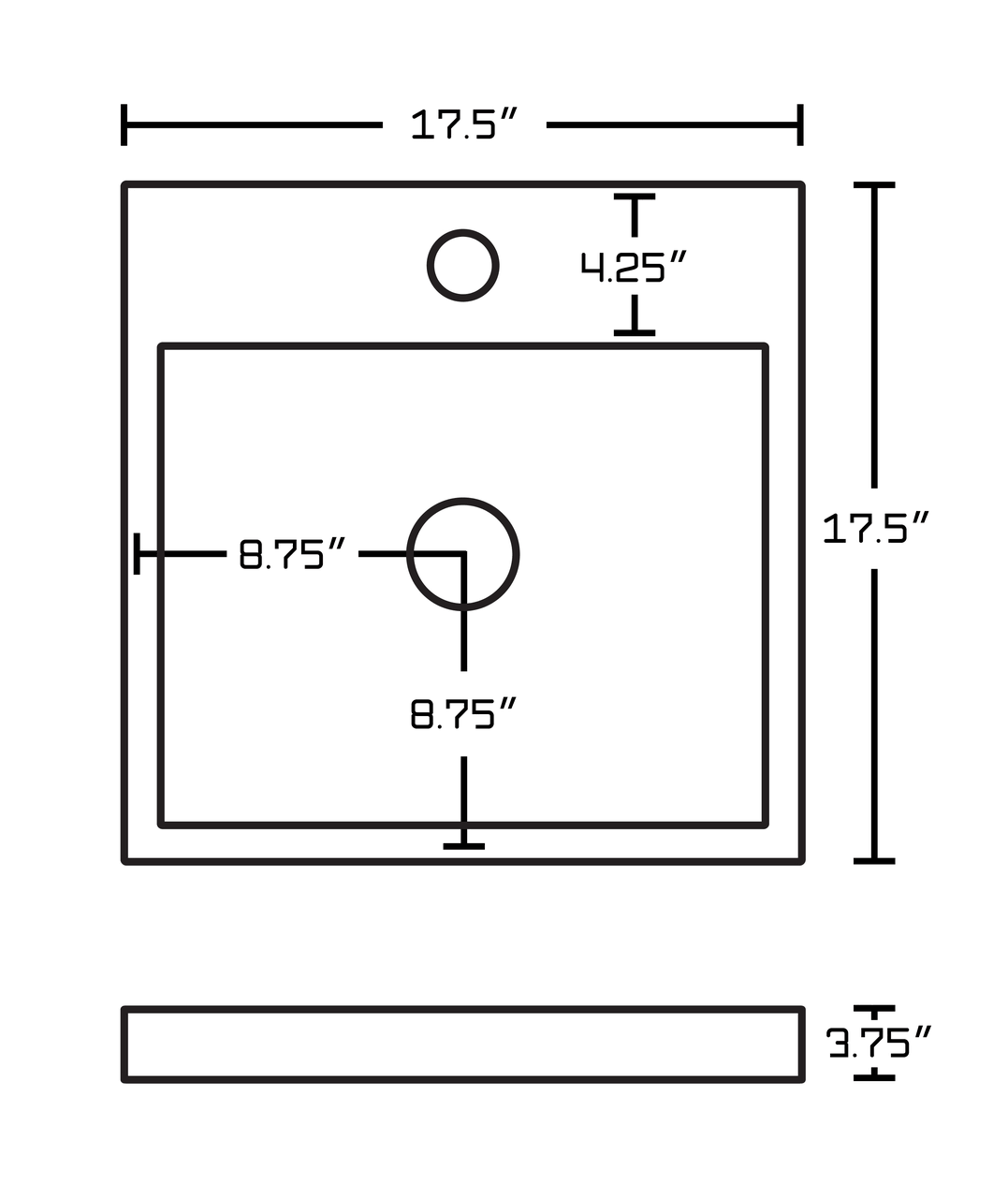 Square Vessel Sink N147001