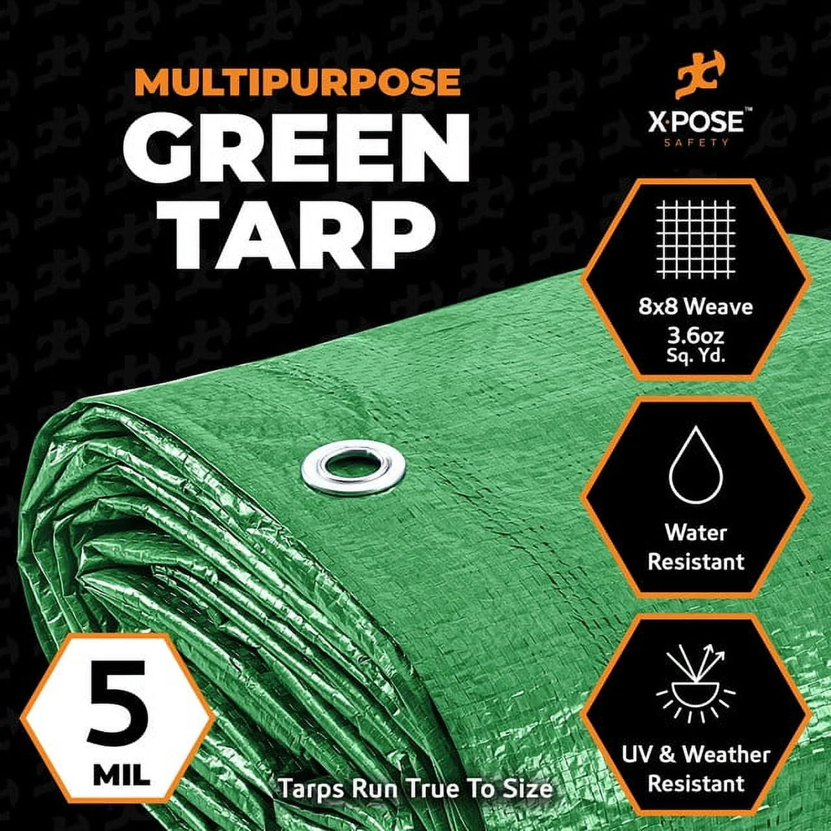 Blue 5' x 7' Waterproof Poly Tarp D245