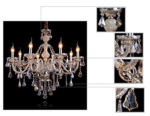 Cognac 8 Lights K9 Crystal Chandelier Ceiling Pendant Lamp 31x28 Inch H91159