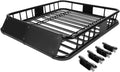 Black Mild Steel Roof Rack Cargo Carrier Basket A294447