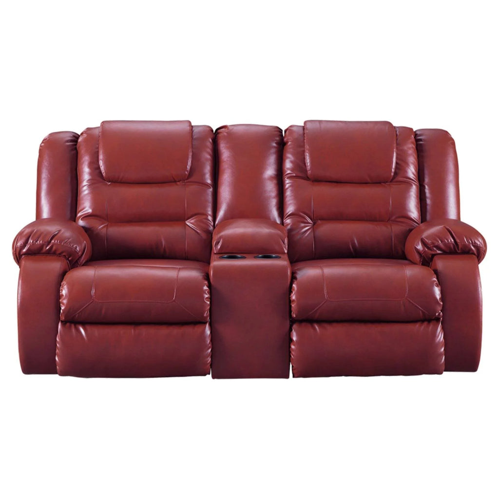 Chocolate Reclining Loveseat with Console M56542