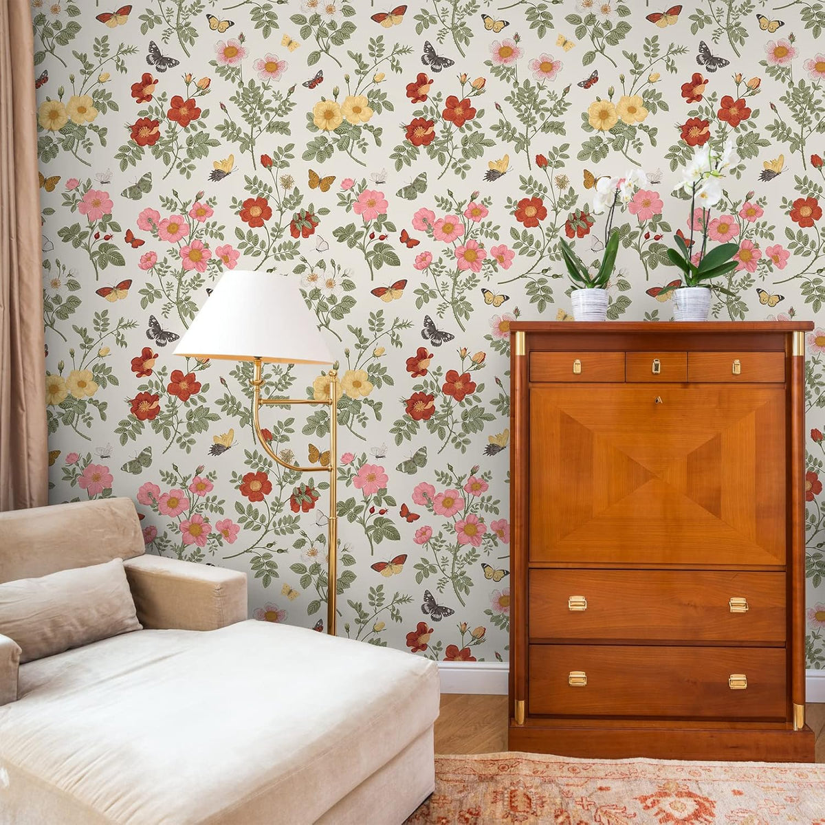 17.7''x118'' Multicolor Floral Peel and Stick Wallpaper N593
