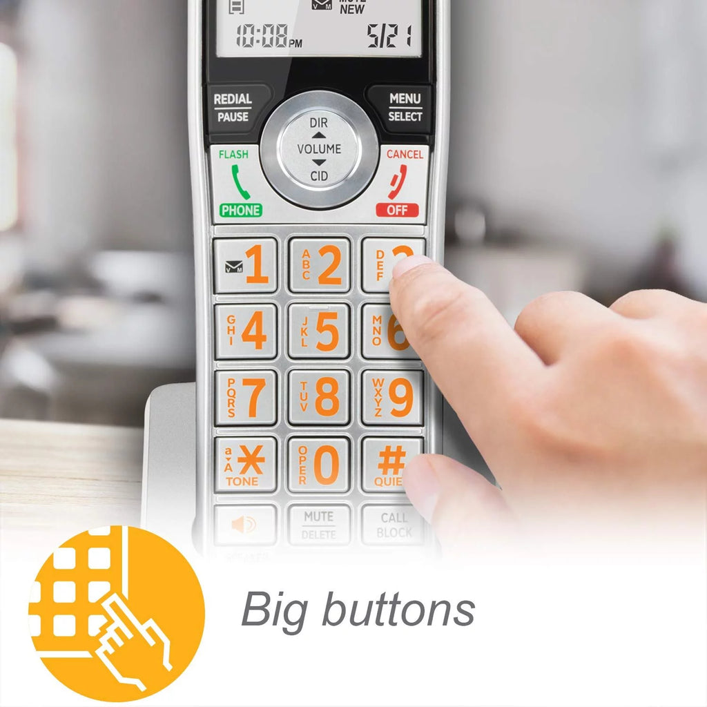Silver/Black Cordless Phone with 4 Handsets R26235
