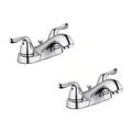 4 in. Centerset Double-Handle Low-Arc Bathroom Faucet Polished Chrome 2-Pack V216