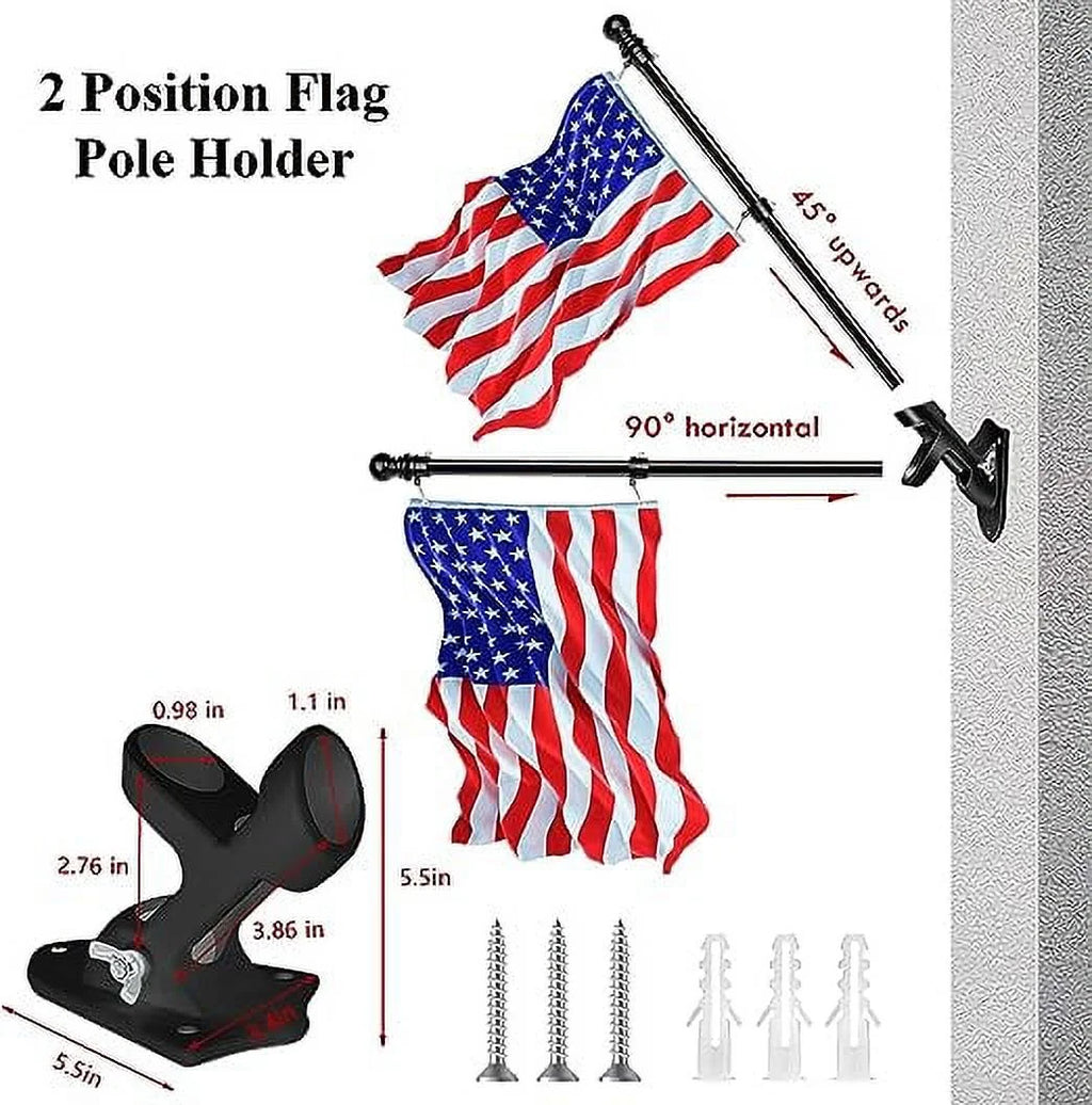 Black Wall Mount Flag Pole Kit J96164