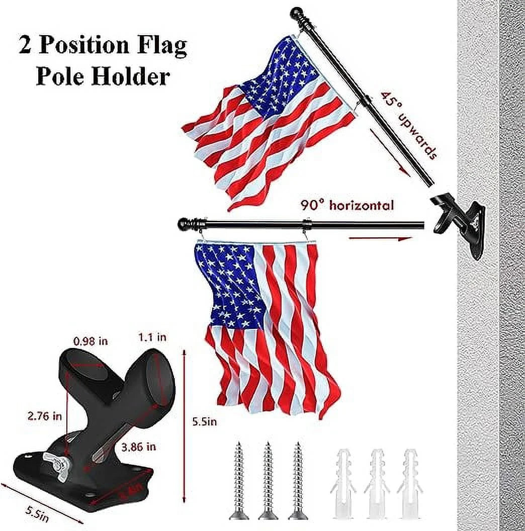 Black Wall Mount Flag Pole Kit J96164