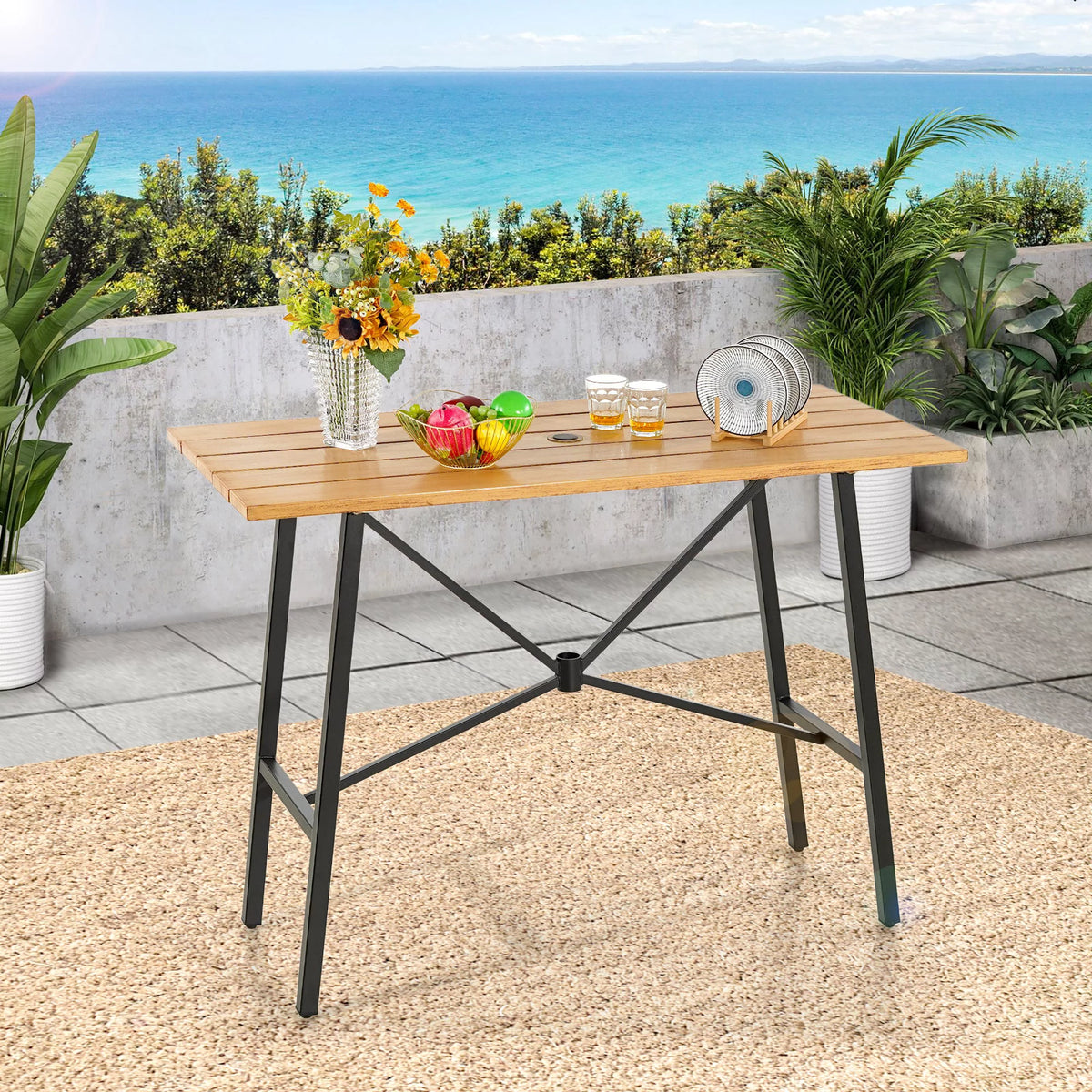 5 Piece Patio Bar Set with Swivel Stool and Table E471