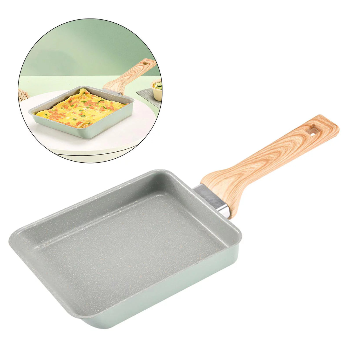 Green Non Stick Rectangle Skillet G175