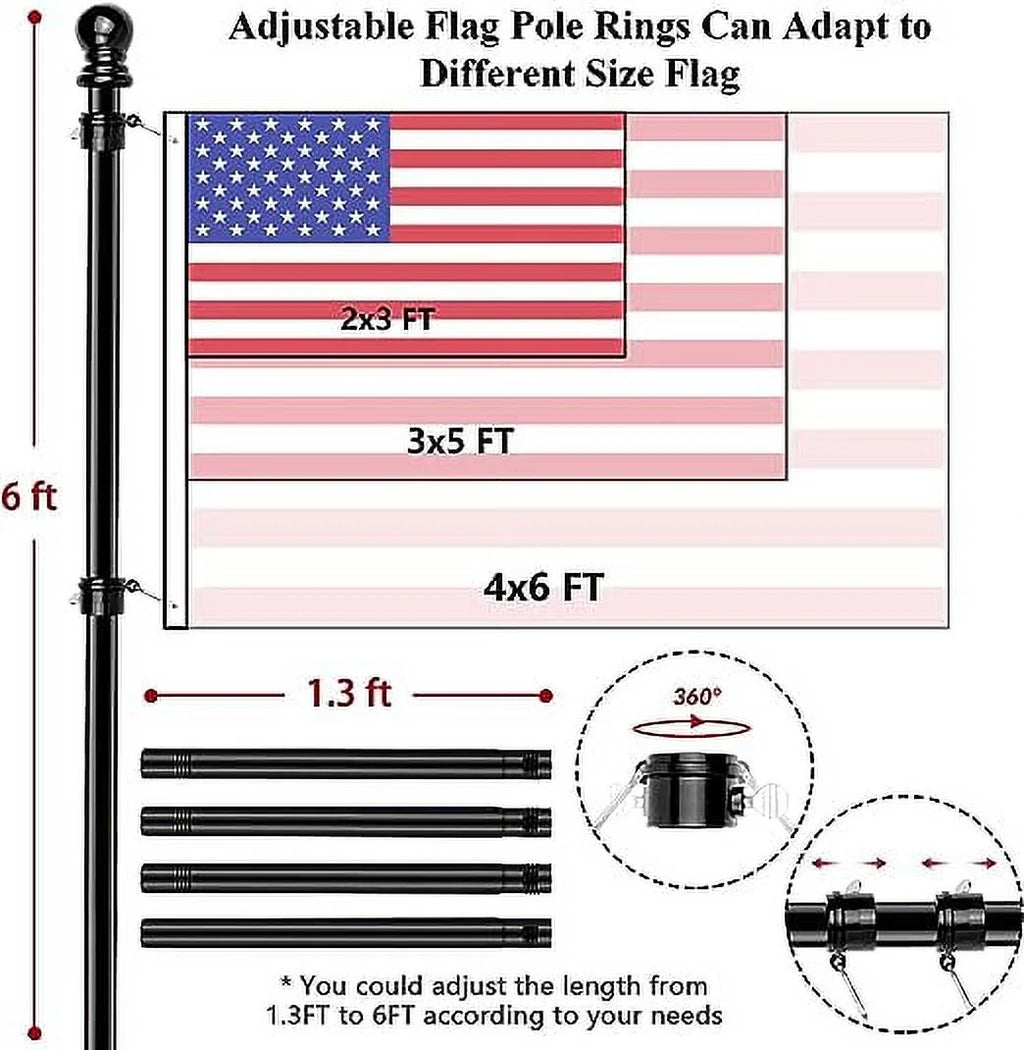 Black Wall Mount Flag Pole Kit J96164