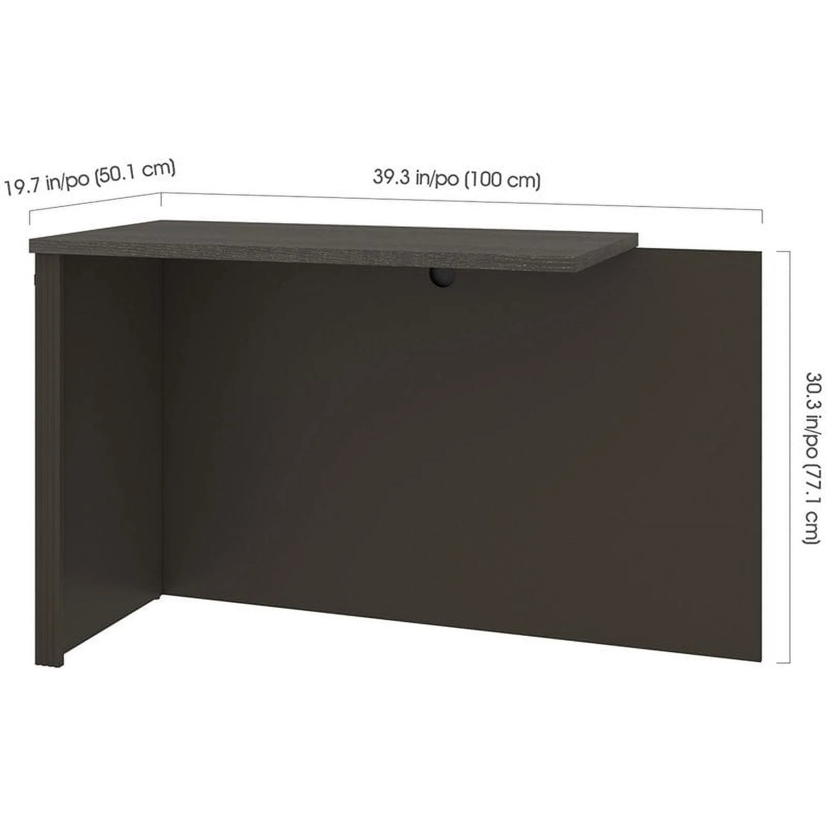Desk Return in Bark Gray and Slate R246674