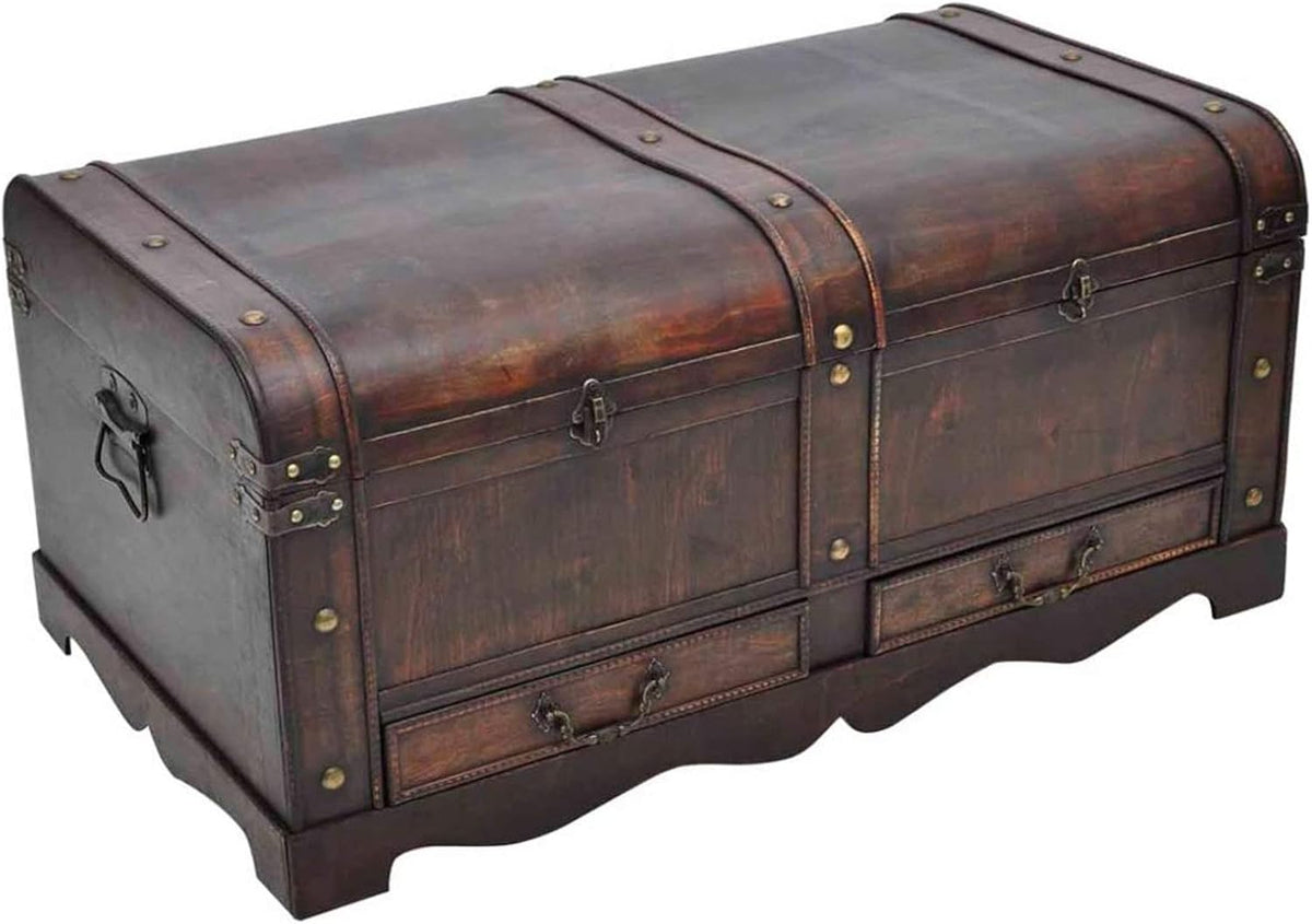 Vintage Style Wooden Storage Box Trunk Cabinet K3036