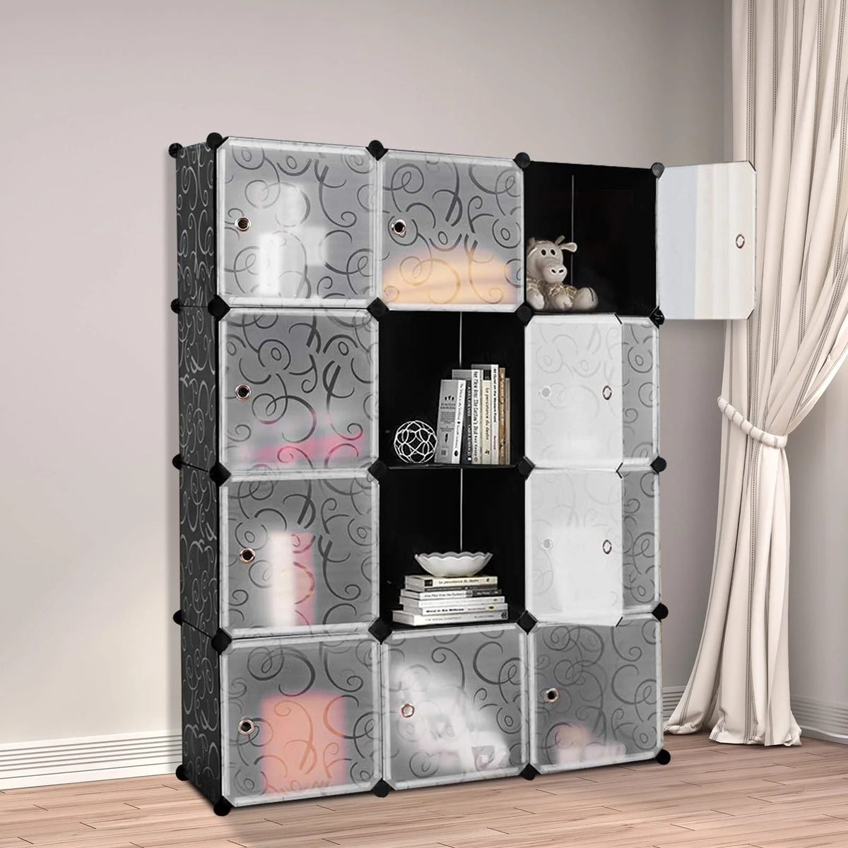 14'' x 14'' 12 Cube Storage Organizer with Doors X73900