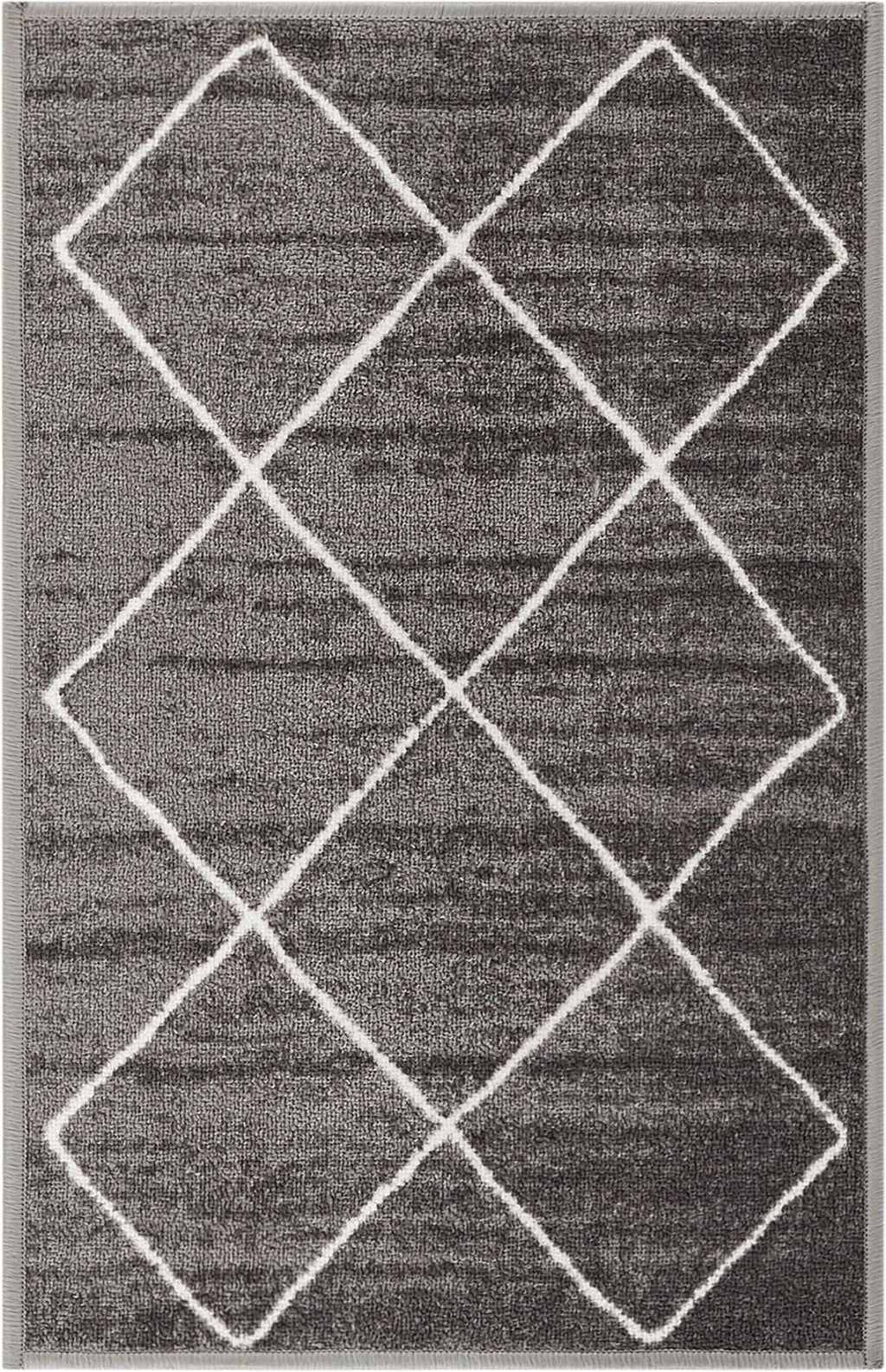 Grey Diamond Lattice Print Indoor Outdoor Area Rug N42337