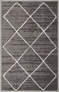 Grey Diamond Lattice Print Indoor Outdoor Area Rug N42337