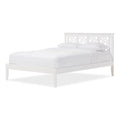 White Queen Size Rubberwood Platform Bed Y29502