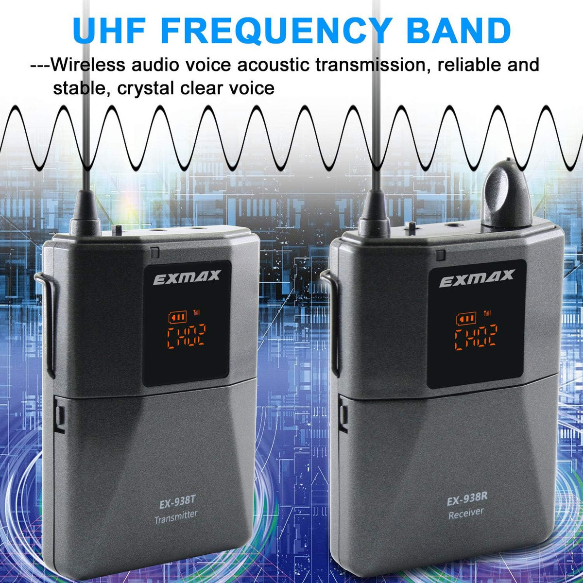 1 Transmitter 10 Receivers Wireless Headset Microphone Tour Guide System R76739