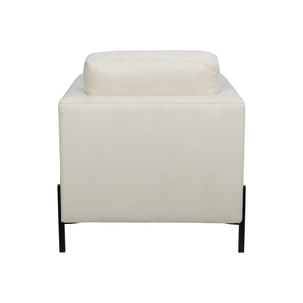 Creamy White Armchair with Black Metal Leg C774949