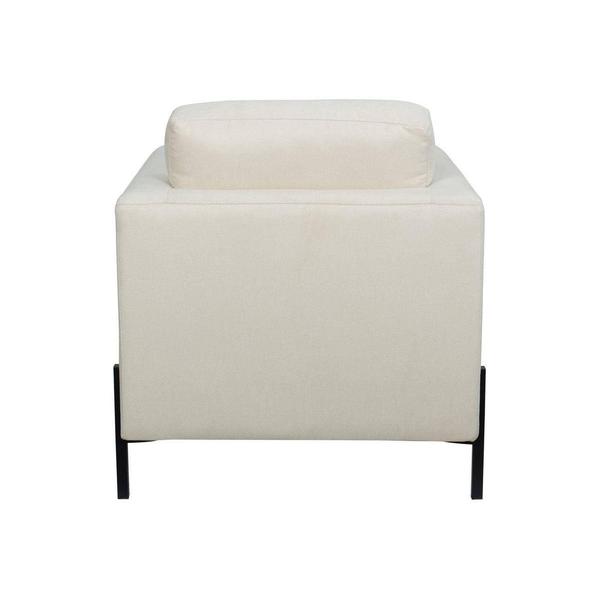 Creamy White Armchair with Black Metal Leg C774949