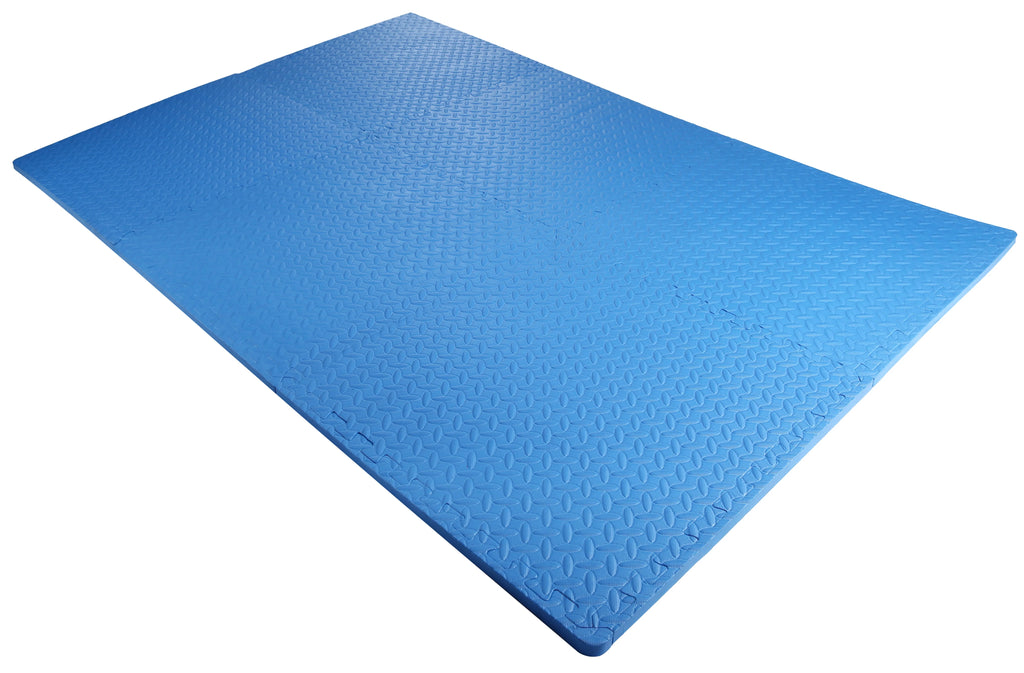 1 In. Thick EVA Foam Interlocking Exercise Mat, 18 Piece Black S7083