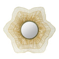 27" Brown Starburst Framed Wall Mirror N879
