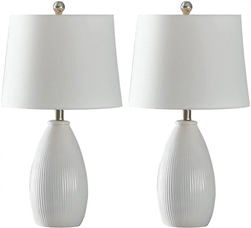 Table Lamps Set of 2 White Ceramic R27070