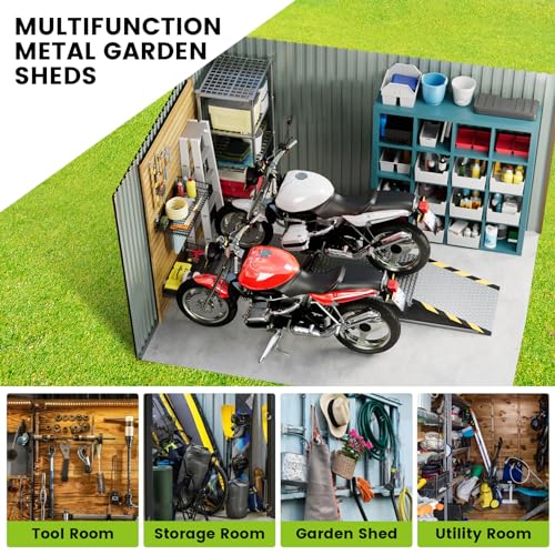 8 x 6 FT Metal Outdoor Storage Shed with Lock V64662