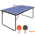 Foldable Ping Pong Table Set with Net, 2 Paddles and 3 Balls, Blue C63602