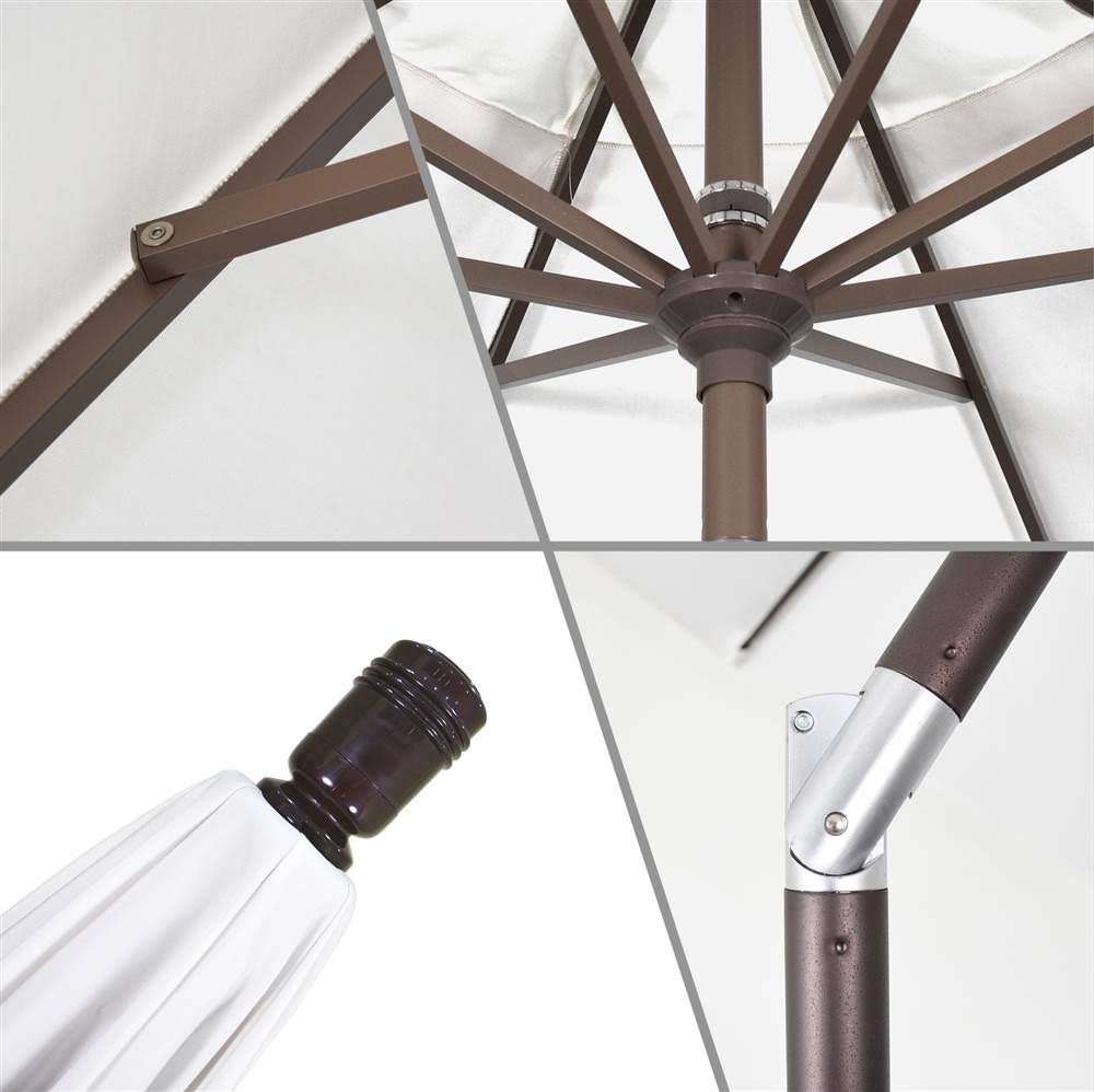 Bronze 9' Aluminum Auto Tilt Market Umbrella X148394