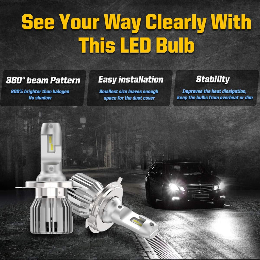 H4 9003 HB2 LED Bulbs 6000K Cool White Pack of 2 P81503