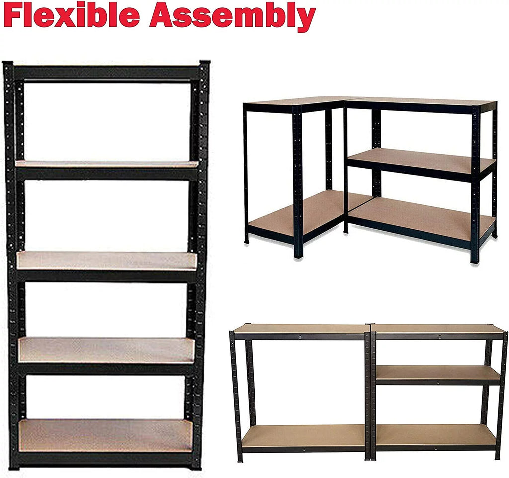 5-Tier Shelving Unit 59"x28"x12" Black W2630